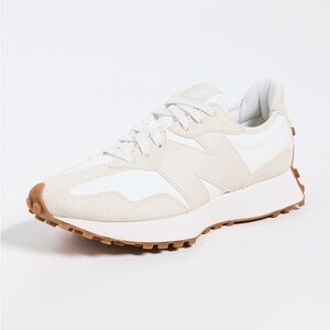 White and Cream New Balance 327 Sneakers
